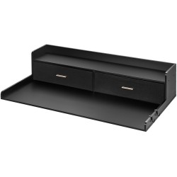 Työtaso pesukoneen päälle P2-lastulevy 15 mm 137x70 cm musta kaksi vetolaatikkoa