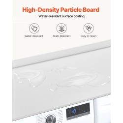 Työtaso pesukoneen ja kuivausrummun päälle 1370x700 mm 15 mm P2 valkoinen