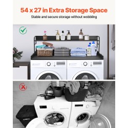 Pesukoneen ja kuivausrummun päälle työtaso 15 mm P2-lastulevy 1370 x 700 mm