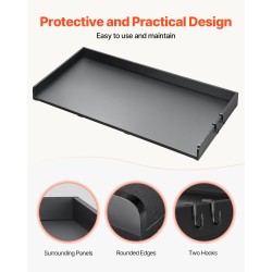 Työtaso pesukoneen ja kuivausrummun päälle 15 mm P2-lastulevy musta 1370x700 mm