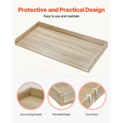 Työtaso pesukoneen ja kuivausrummun päälle 1370x700mm 15mm P2-lastulevy tammi