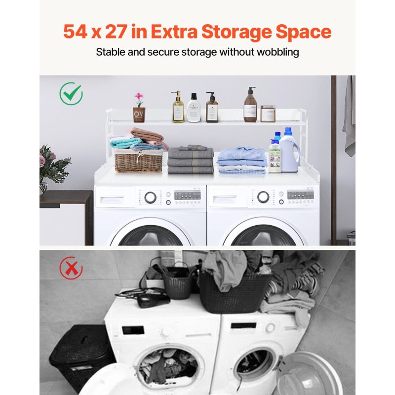 Pesukoneen ja kuivausrummun päällystaso 15 mm lastulevy 1370 x 700 mm valkoinen