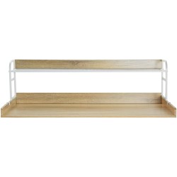 Pesukoneen ja kuivausrummun päälle asennettava tammitaso 1370 x 700 mm kahdella hyllyllä