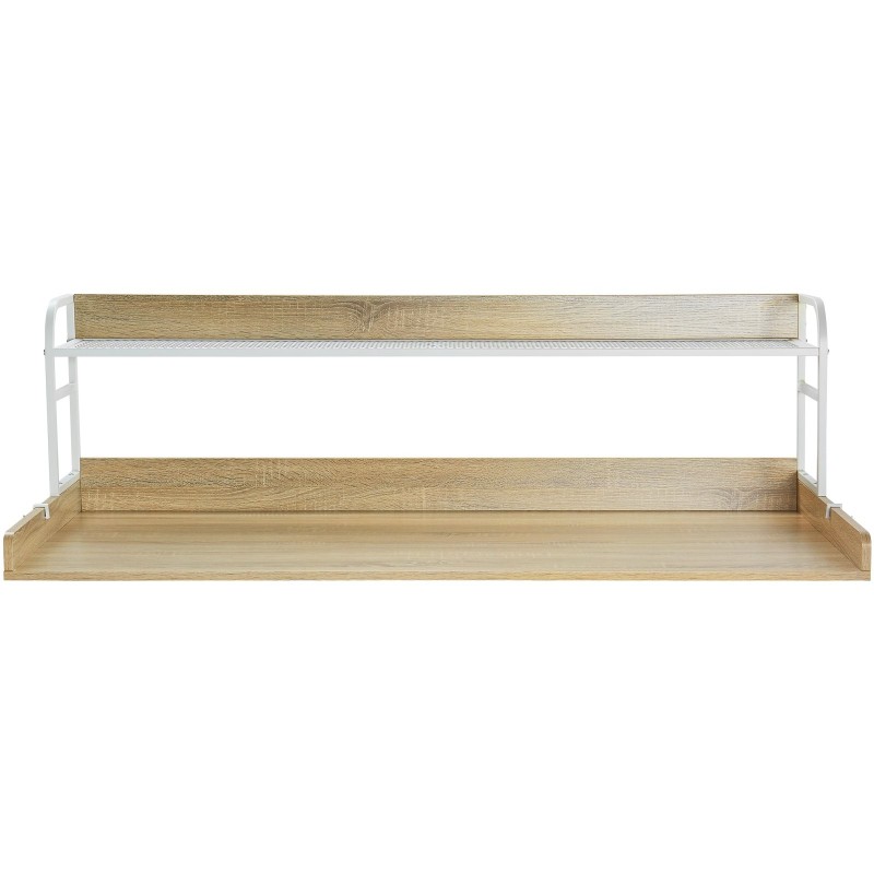 Pesukoneen ja kuivausrummun päälle asennettava tammitaso 1370 x 700 mm kahdella hyllyllä