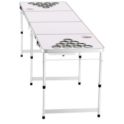 Taitettava beer pong -pöytä MDF-melamiinipinnoite 240x60 cm 6 palloa