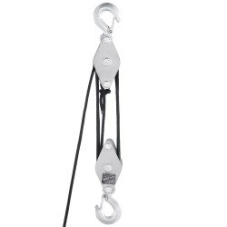 Köysitalja sinkitty teräs 500 kg nostokyky 30 m polyesteriköysi 6 mm