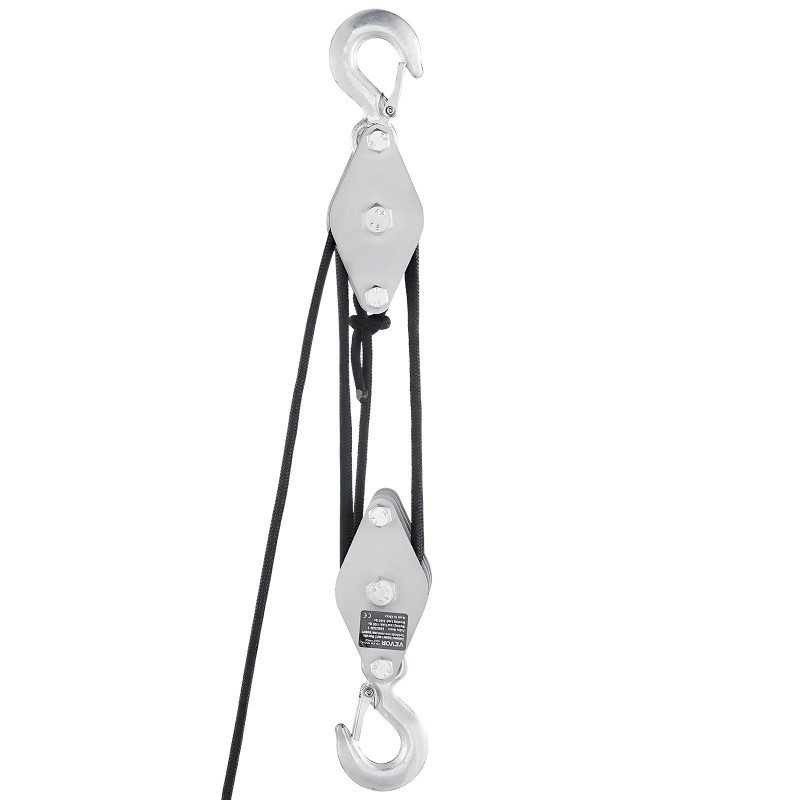 Köysitalja sinkitty teräs 500 kg nostokyky 30 m polyesteriköysi 6 mm