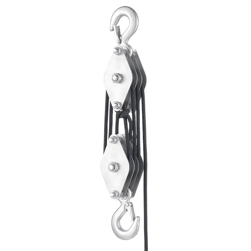 Köysitalja sinkitty teräs 500 kg nostokyky 30 m polyesteriköysi 6 mm