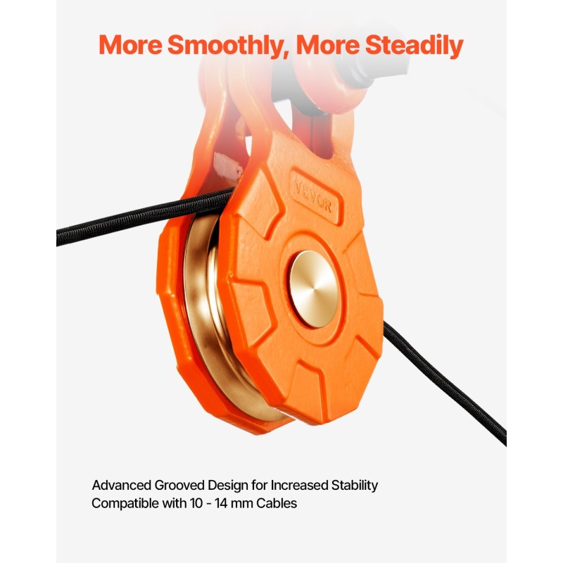 Taljapyörä teräs korroosiosuojattu 15 t työkuorma 10–14 mm köysille urallinen