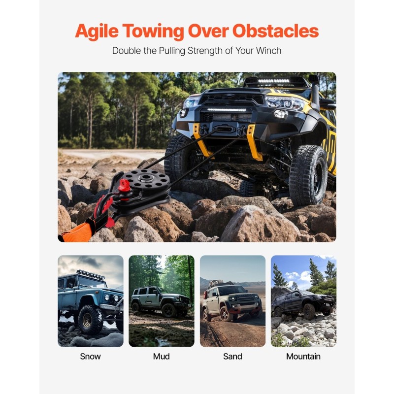 Teräksinen uritettu lohkotalja 7,3 t työkuorma 14,5 t murtolujuus 3/8 tuuman köydelle