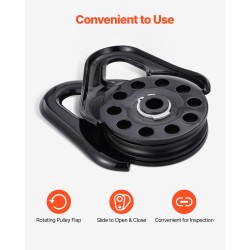 Teräksinen uritettu lohkotalja 7,3 t työkuorma 14,5 t murtolujuus 3/8 tuuman köydelle