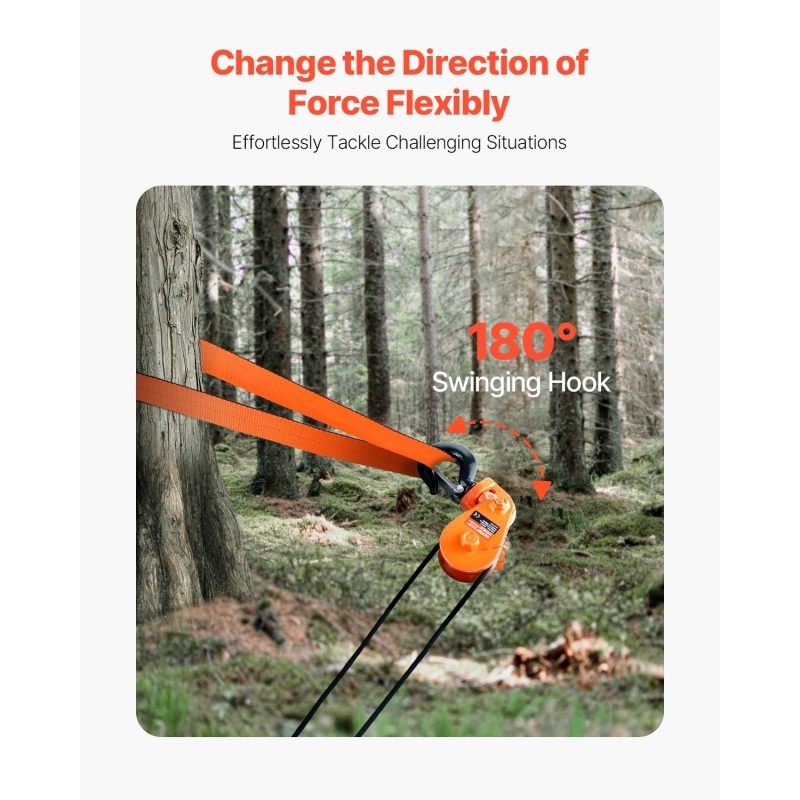 Taljalohko 2 t nimelliskuorma seosteräs 360 astetta kääntyvä koukku