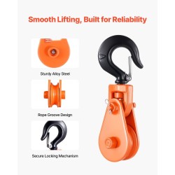 Taljalohko 2 t nimelliskuorma seosteräs 360 astetta kääntyvä koukku