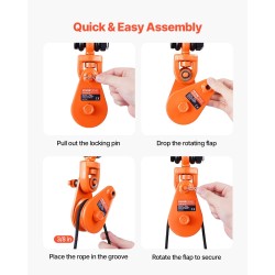 Vinssipyörä seosteräksinen 2 t työkuorma G80-metalliketju 0,6 m 74 mm pyörä