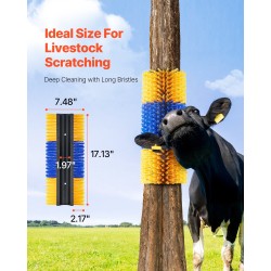 Karja-harjain 3 kpl PBT-harjakset PP-sylinteri 43,5 x 19 cm eläinten hoitoon