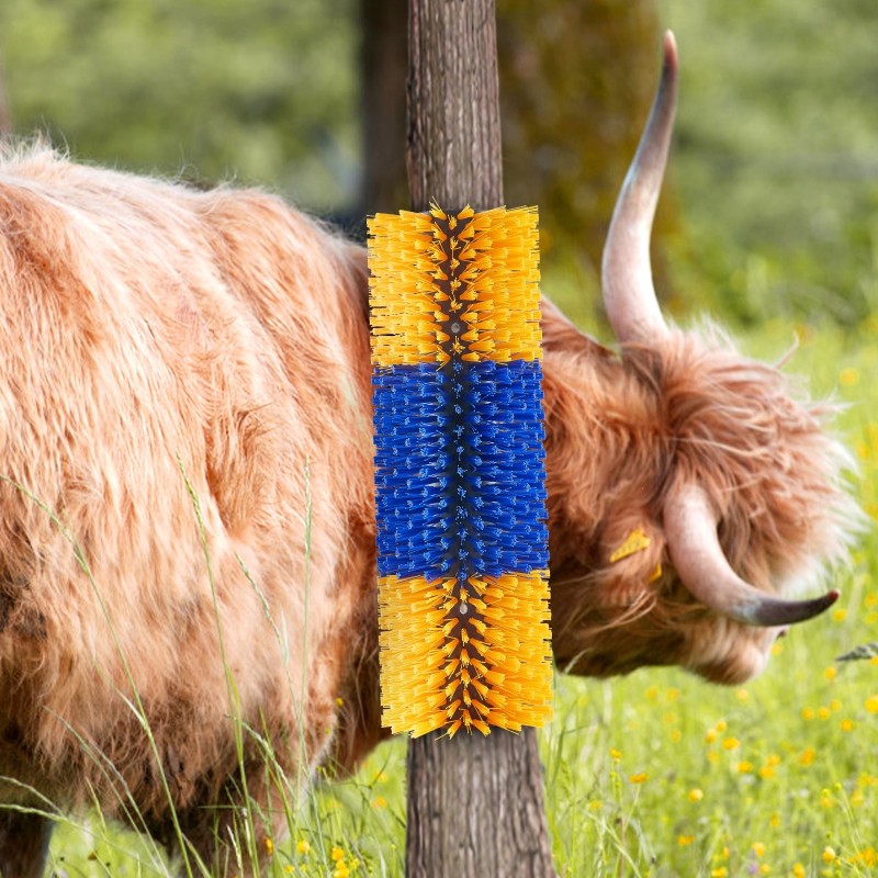 Karjaeläinten raapimisharja muovirunko 51 cm 3 kpl vahvistetut harjakset lehmille ja hevosille