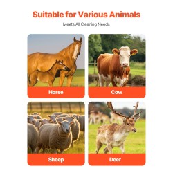 Raapimisharja karjalle ja hevosille PBT-harjakset PP-sylinteri 51 cm 4 kpl