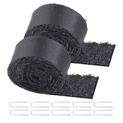 Katematto kierrätetystä kumista musta 2 rullaa 3 m x 0,11 m