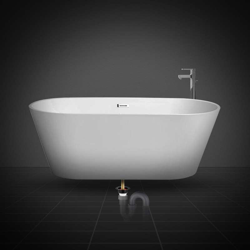 Vapaasti seisovan kylpyammeen viemärisarja PVC-muovi messinkiosilla 1,5 tuuman viemärilähtöön