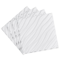 Kolmiulotteiset PVC seinäpaneelit sisäkäyttöön 12 paneelia mattavalkoinen 500x500 mm