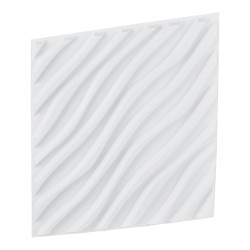 Kolmiulotteiset PVC-seinäpaneelit sisäkäyttöön 12 paneelia mattavalkoinen 500x500 mm