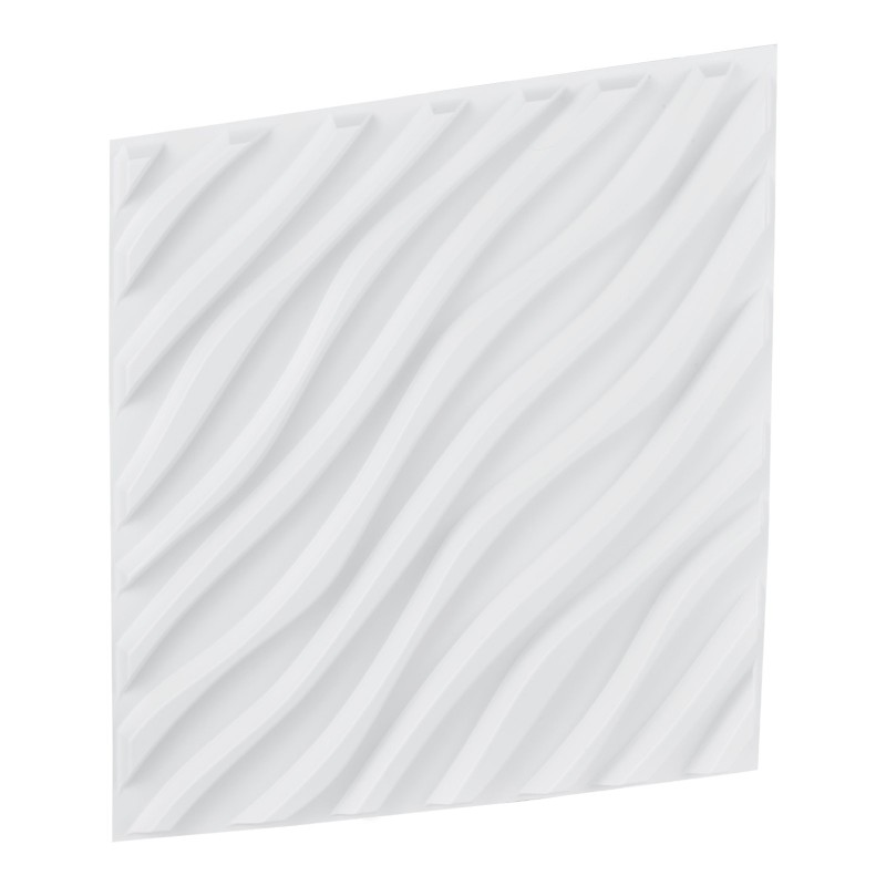 Kolmiulotteiset PVC-seinäpaneelit sisäkäyttöön 12 paneelia mattavalkoinen 500x500 mm