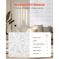 Seinäpaneelit PVC 33 paneelia timanttikuvio mattavalkoinen 2,97 m² 300x300 mm