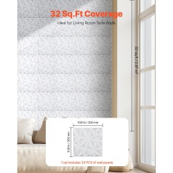 Seinäpaneelit PVC 33 paneelia timanttikuvio mattavalkoinen 2,97 m² 300x300 mm
