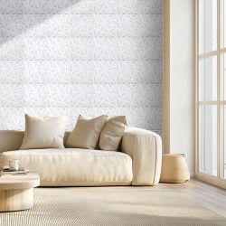 Seinäpaneelit PVC 33 paneelia timanttikuvio mattavalkoinen 2,97 m² 300x300 mm