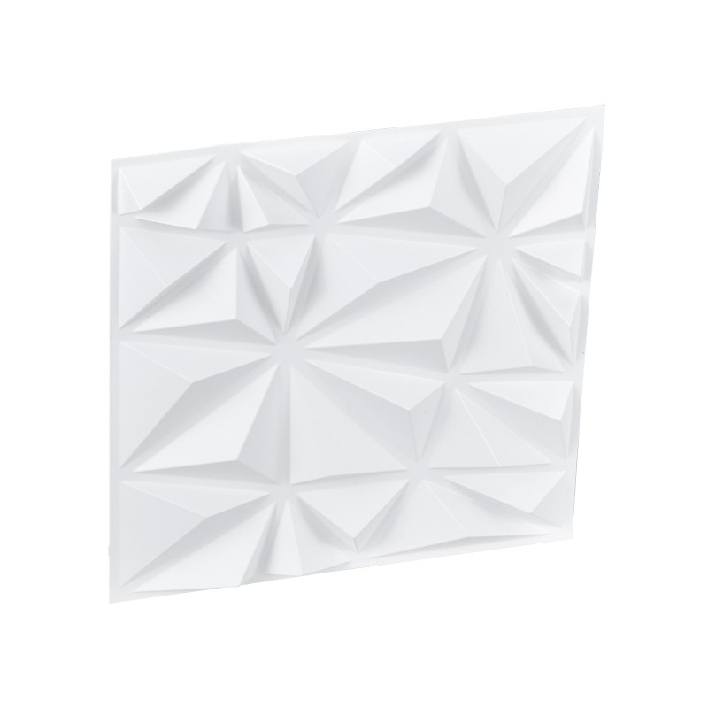 Seinäpaneelit PVC 33 paneelia timanttikuvio mattavalkoinen 2,97 m² 300x300 mm