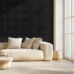 3D-seinäpaneelit PVC mattamusta timanttikuvio 33 kpl 2,97 m² sisätiloihin