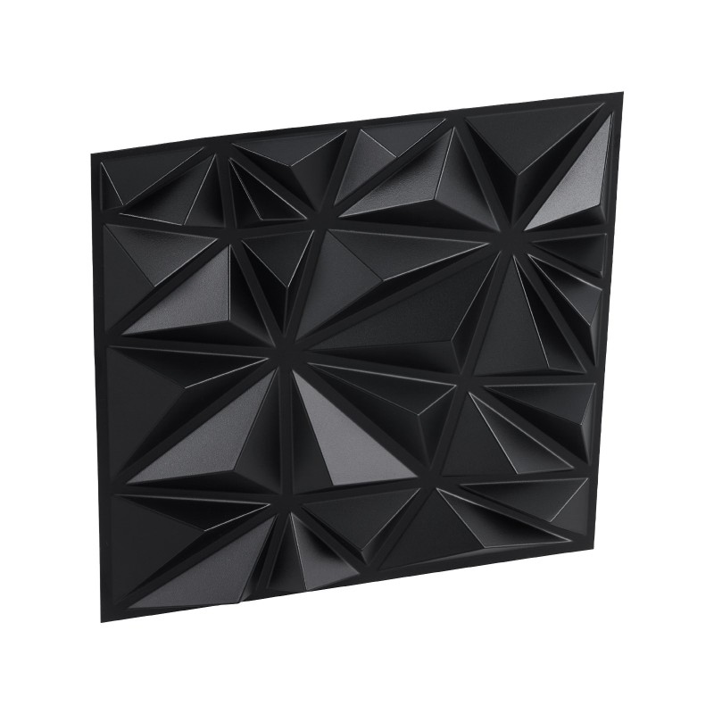 3D-seinäpaneelit PVC mattamusta timanttikuvio 33 kpl 2,97 m² sisätiloihin
