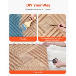 Seinäpaneelit PVC-muovi kolmiulotteiset rimakuviolliset vaalea puusävy 12 kpl 2,97 m²