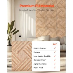 Seinäpaneelit PVC-muovi kolmiulotteiset rimakuviolliset vaalea puusävy 12 kpl 2,97 m²