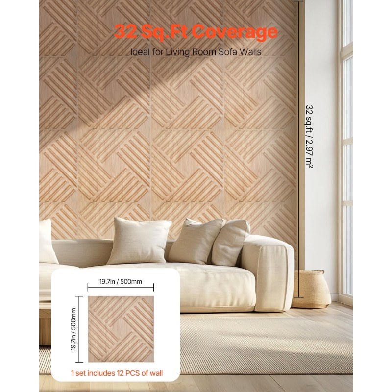 Seinäpaneelit PVC-muovi kolmiulotteiset rimakuviolliset vaalea puusävy 12 kpl 2,97 m²