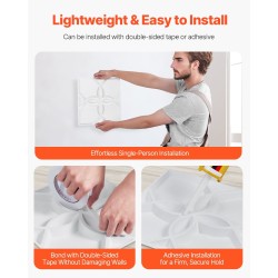 Kolmiulotteiset PVC-muoviset seinäpaneelit 33 kpl 300 x 300 mm mattavalkoinen kukkakuvio