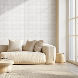 Kolmiulotteiset PVC-muoviset seinäpaneelit 33 kpl 300 x 300 mm mattavalkoinen kukkakuvio