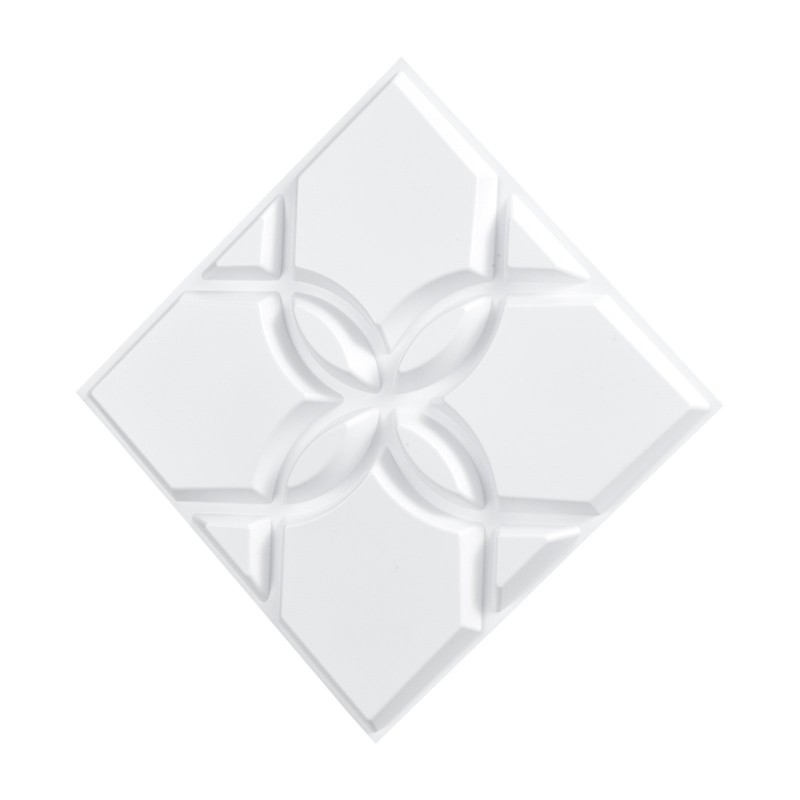 Kolmiulotteiset PVC-muoviset seinäpaneelit 33 kpl 300 x 300 mm mattavalkoinen kukkakuvio