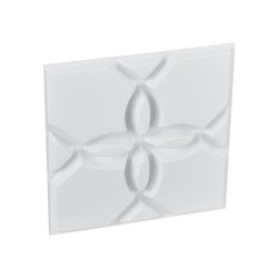 Kolmiulotteiset PVC-muoviset seinäpaneelit 33 kpl 300 x 300 mm mattavalkoinen kukkakuvio