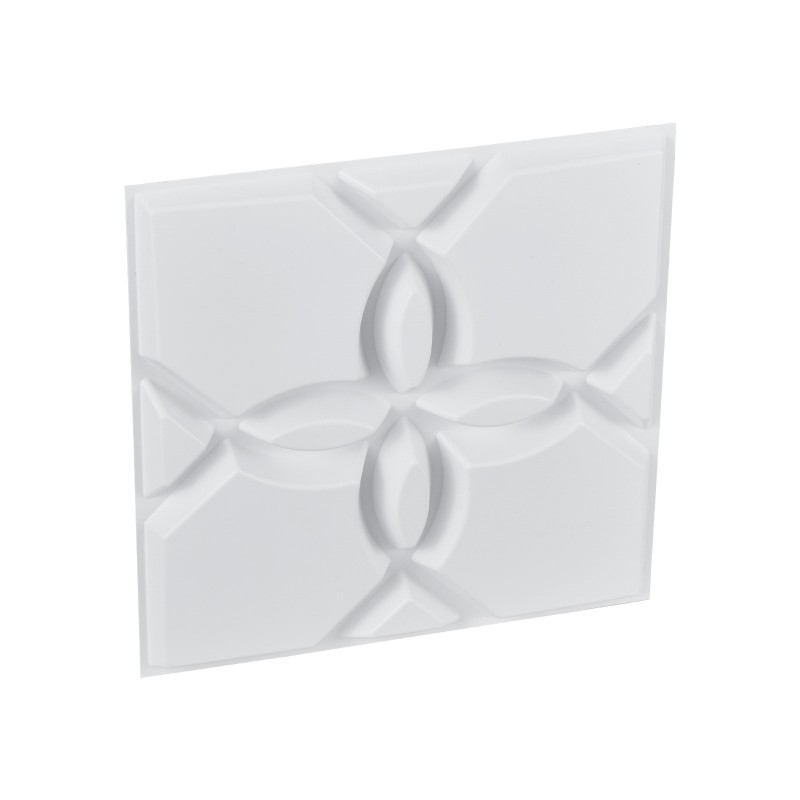Kolmiulotteiset PVC-muoviset seinäpaneelit 33 kpl 300 x 300 mm mattavalkoinen kukkakuvio