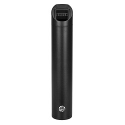 Seinään kiinnitettävä tumpinkeräin ruostumatonta terästä ja alumiinia musta ulkokäyttöön lukolla