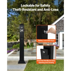 Tupakantumien keräysastia sinkitty teräs vapaasti seisova nelisivuinen 210x210x1080 mm musta