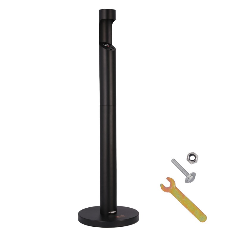 Sylinterimallinen tumppiastia ulkokäyttöön musta galvanoitu teräs 320 mm