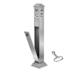 Tupakantumrasia 201 ruostumatonta terästä neliömalli ulkokäyttöön 210x210x1080 mm