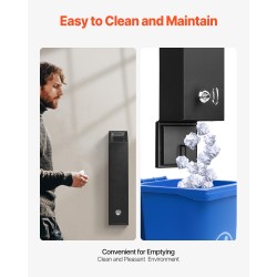 Seinäasennettava tupakantumien keräysastia ruostumaton teräs ja alumiiniseos lukittava musta