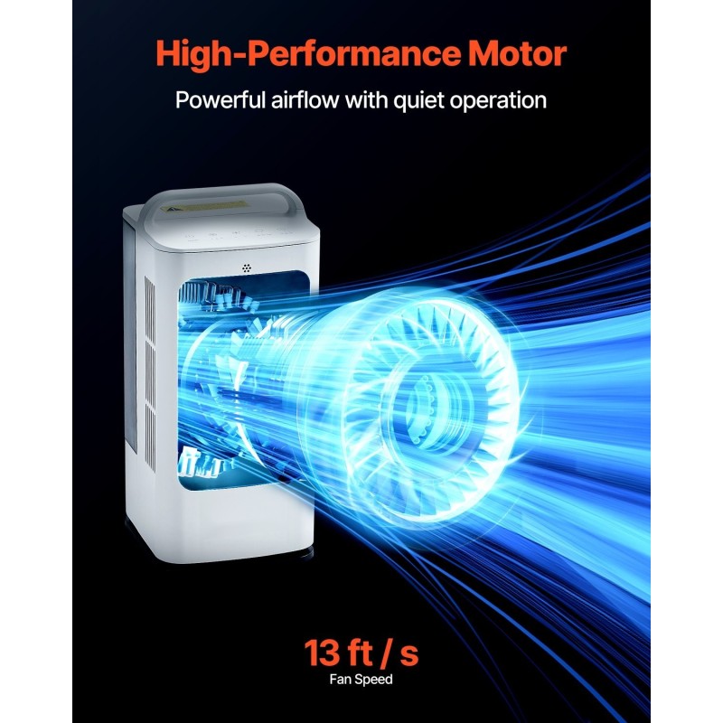 Kannettava ilmastointilaite nelitoiminen 1700 ml vesisäiliö ultrasoninen sumutus kolmitasoinen tuuletin