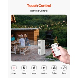 Haihdutusilmanjäähdytin 9L vesisäiliöllä ilmavirta 550 CFM kannettava 3 nopeutta 12 tunnin ajastin