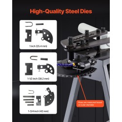 Sähköinen putkentaivutin 3/4–2 tuuman putkille 180 asteen taivutuksella 6L hydraulisylinterillä pyörillä