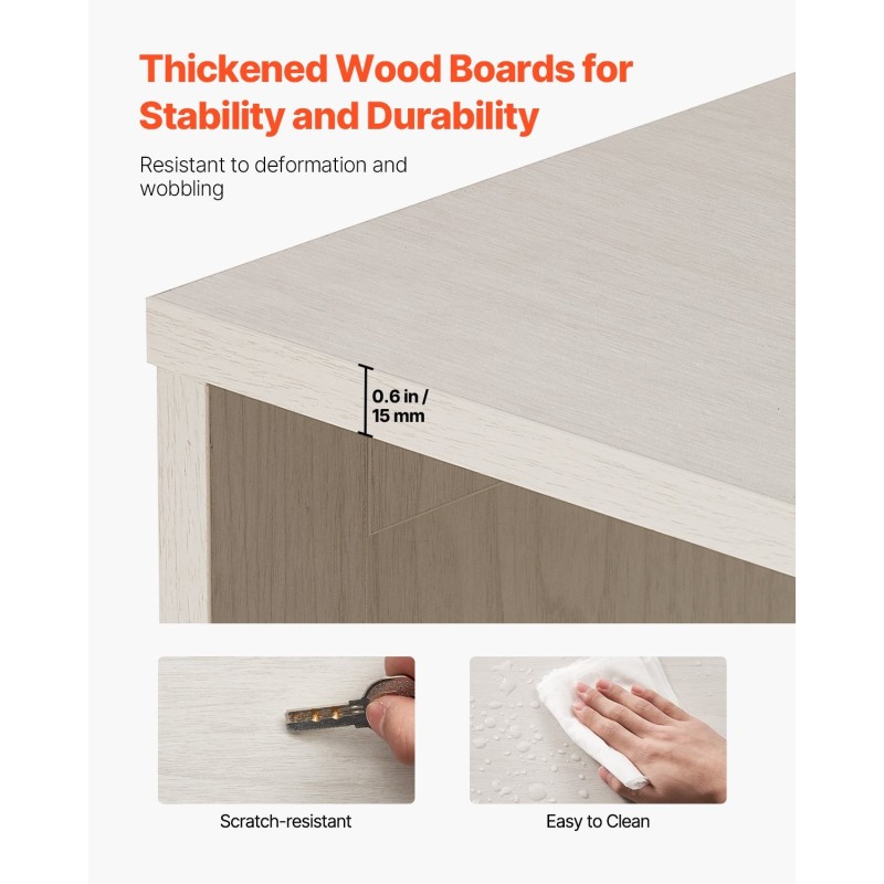 Leveä 5-tasoinen kirjahylly valkoinen E1-lastulevy kaatumisen estovarusteilla