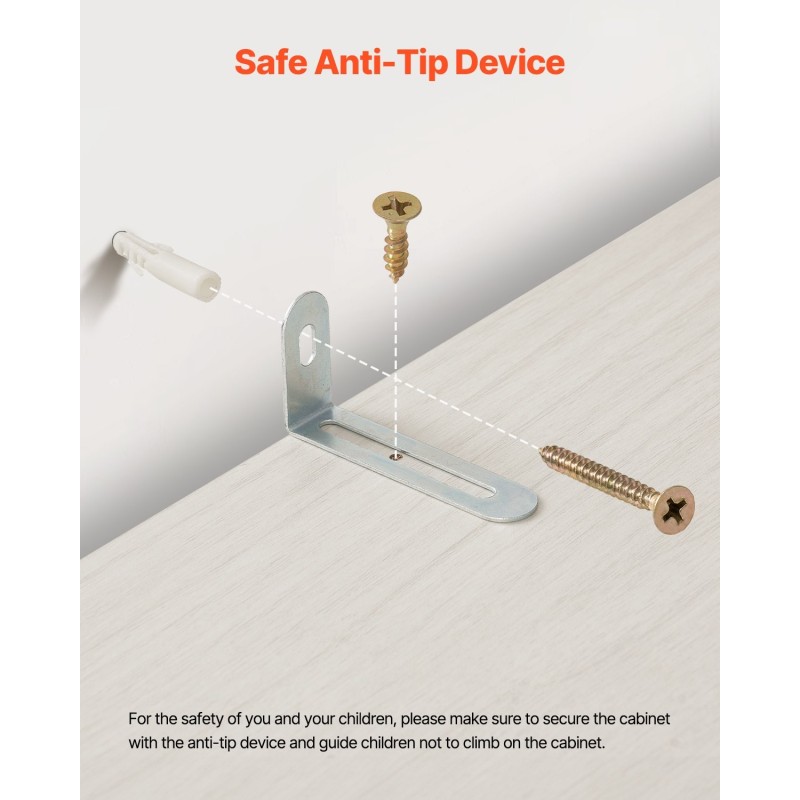 Leveä 5-tasoinen kirjahylly valkoinen E1-lastulevy kaatumisen estovarusteilla